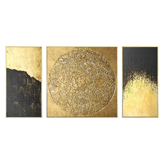 Set Of Luxury Abstract Golden Canvas Wall Art | Luxury Canvas Wall Art - Homeyviz.com