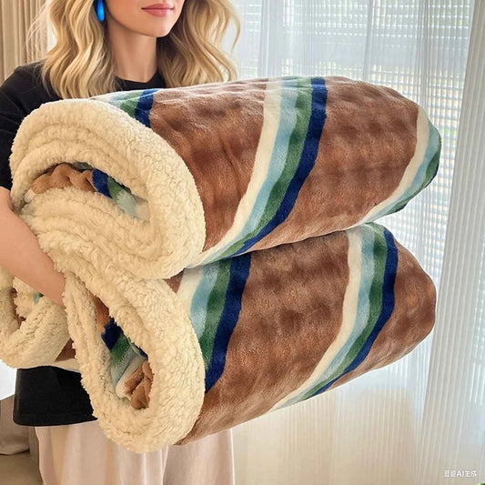 Blanket Soft Plaid Fleece Throw, 300g Cozy Gift for Dorm, Sofa & Bed Warm Home Decor Essentials