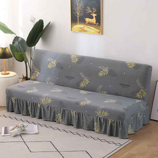 Armless Sofa Cover – Full-Encasing Foldable Slipcover with Skirted Hem - Homeyviz.com
