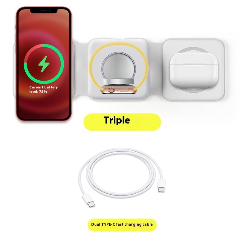 3-in-1 Magnetic Wireless Charging Stand – Foldable Phone & Device Charger