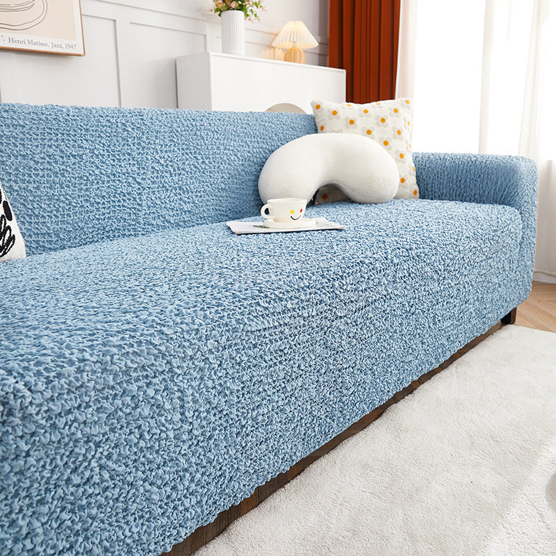 European Cream Bubble Textured Stretch Sofa Cover - Homeyviz.com