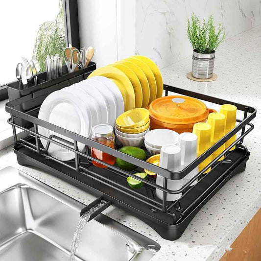 Kitchen Dish Sorting & Drain Rack – Stainless Steel - Homeyviz.com