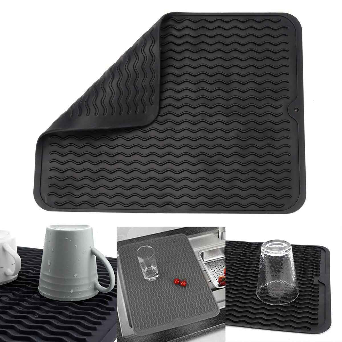Silicone Dish Drying Mat – Heat Resistant, Non-Slip - Homeyviz.com
