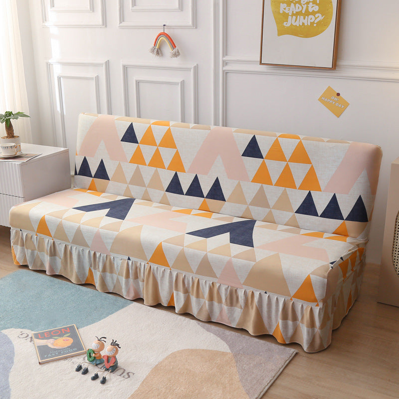 Armless Sofa Cover – Full-Encasing Foldable Slipcover with Skirted Hem - Homeyviz.com