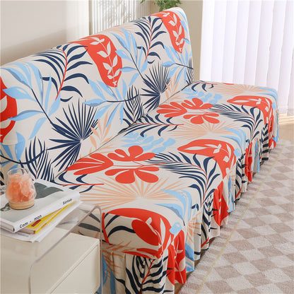 Armless Sofa Cover – Full-Encasing Foldable Slipcover with Skirted Hem - Homeyviz.com