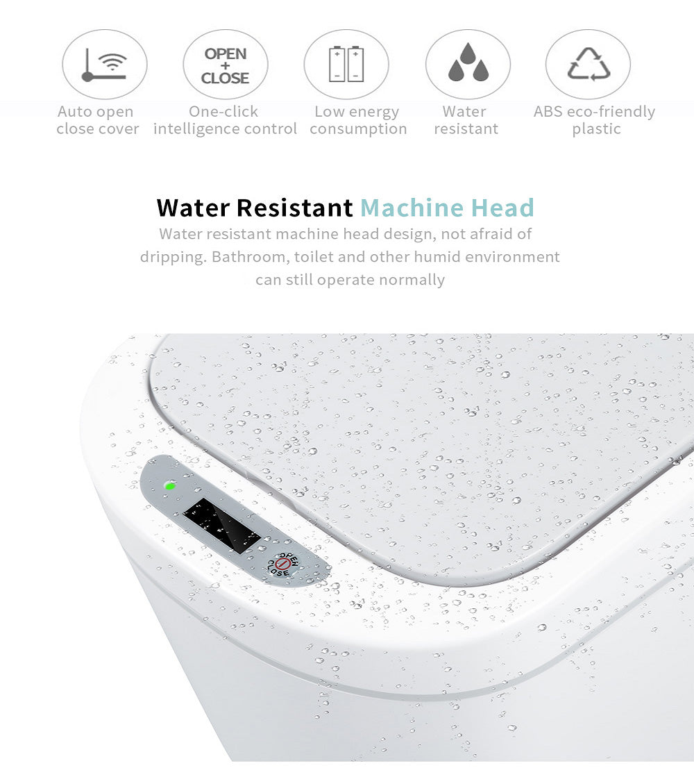 Waterproof Smart Sensor Trash Can with Auto Lid - Homeyviz.com