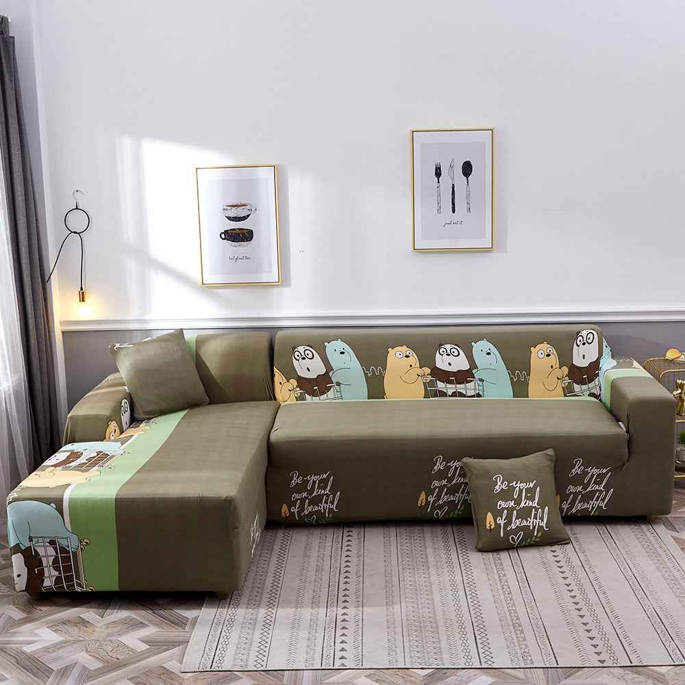 Abstract Print Sectional Sofa Cover