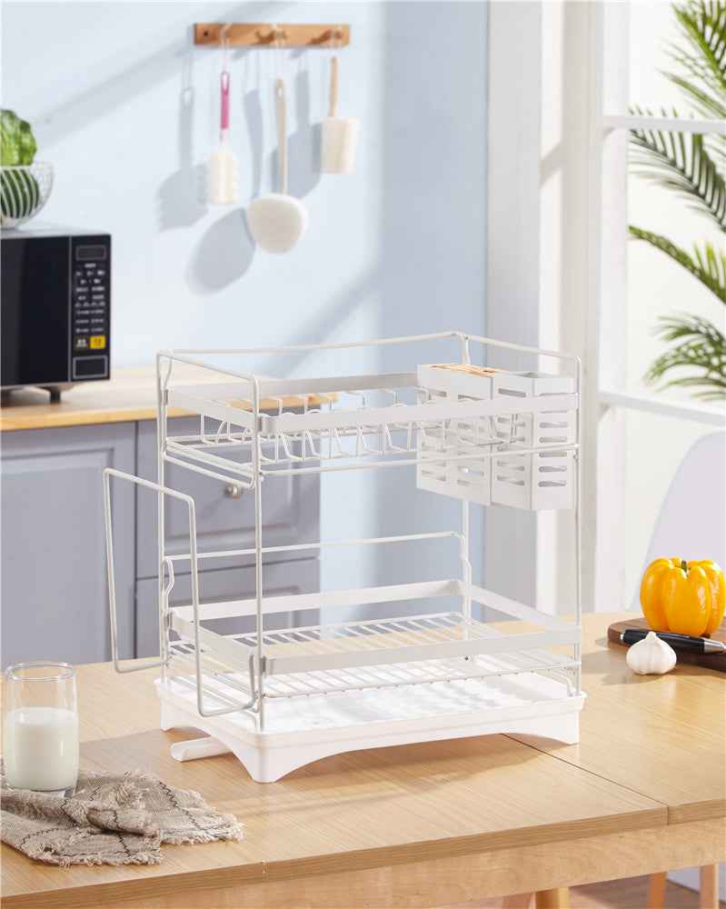 Stainless Steel Dish Drying Rack & Cup Drainer Organizer - Homeyviz.com
