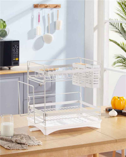 Stainless Steel Dish Drying Rack & Cup Drainer Organizer - Homeyviz.com