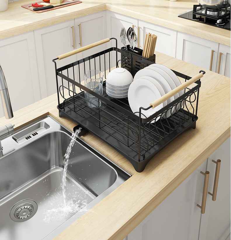 Stainless Steel Dish Drying Rack & Cup Drainer Organizer - Homeyviz.com