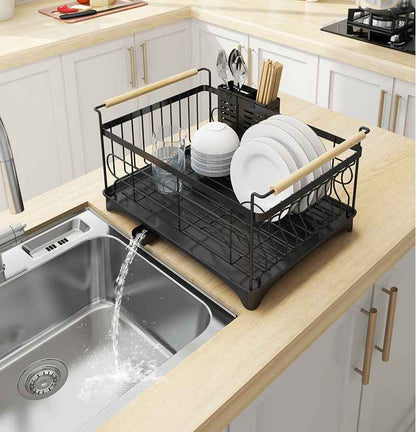 Stainless Steel Dish Drying Rack & Cup Drainer Organizer - Homeyviz.com