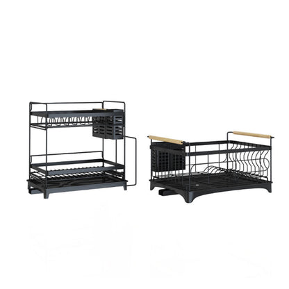 Stainless Steel Dish Drying Rack & Cup Drainer Organizer - Homeyviz.com