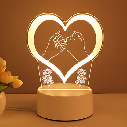 3D Acrylic LED Night Light – Neon Illusion Lamp for Room Decor
