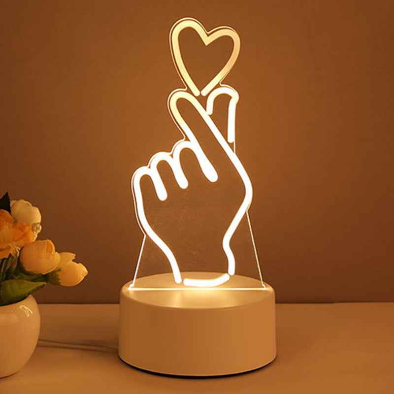 3D Acrylic LED Night Light – Neon Illusion Lamp for Room Decor