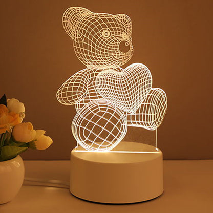 3D Acrylic LED Night Light – Neon Illusion Lamp for Room Decor