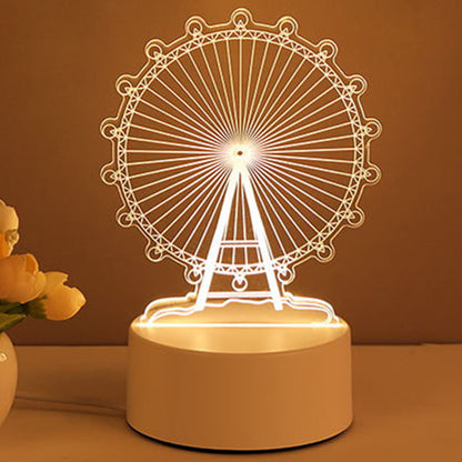 3D Acrylic LED Night Light – Neon Illusion Lamp for Room Decor