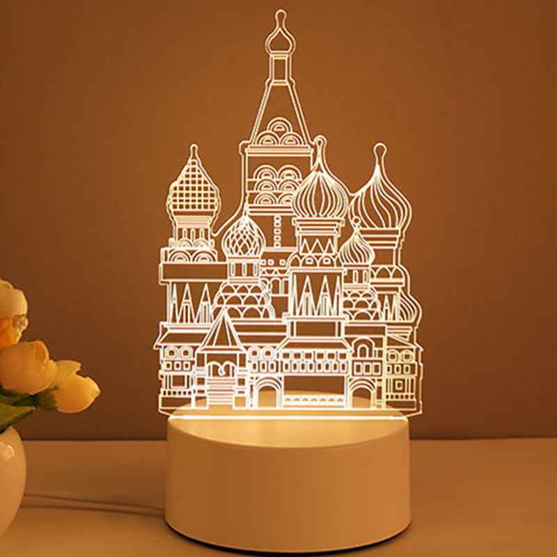3D Acrylic LED Night Light – Neon Illusion Lamp for Room Decor