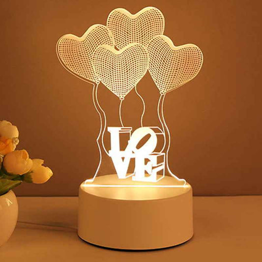 3D Acrylic LED Night Light – Neon Illusion Lamp for Room Decor