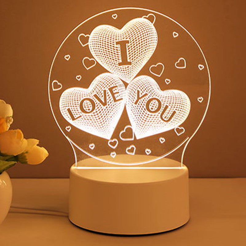 3D Acrylic LED Night Light – Neon Illusion Lamp for Room Decor