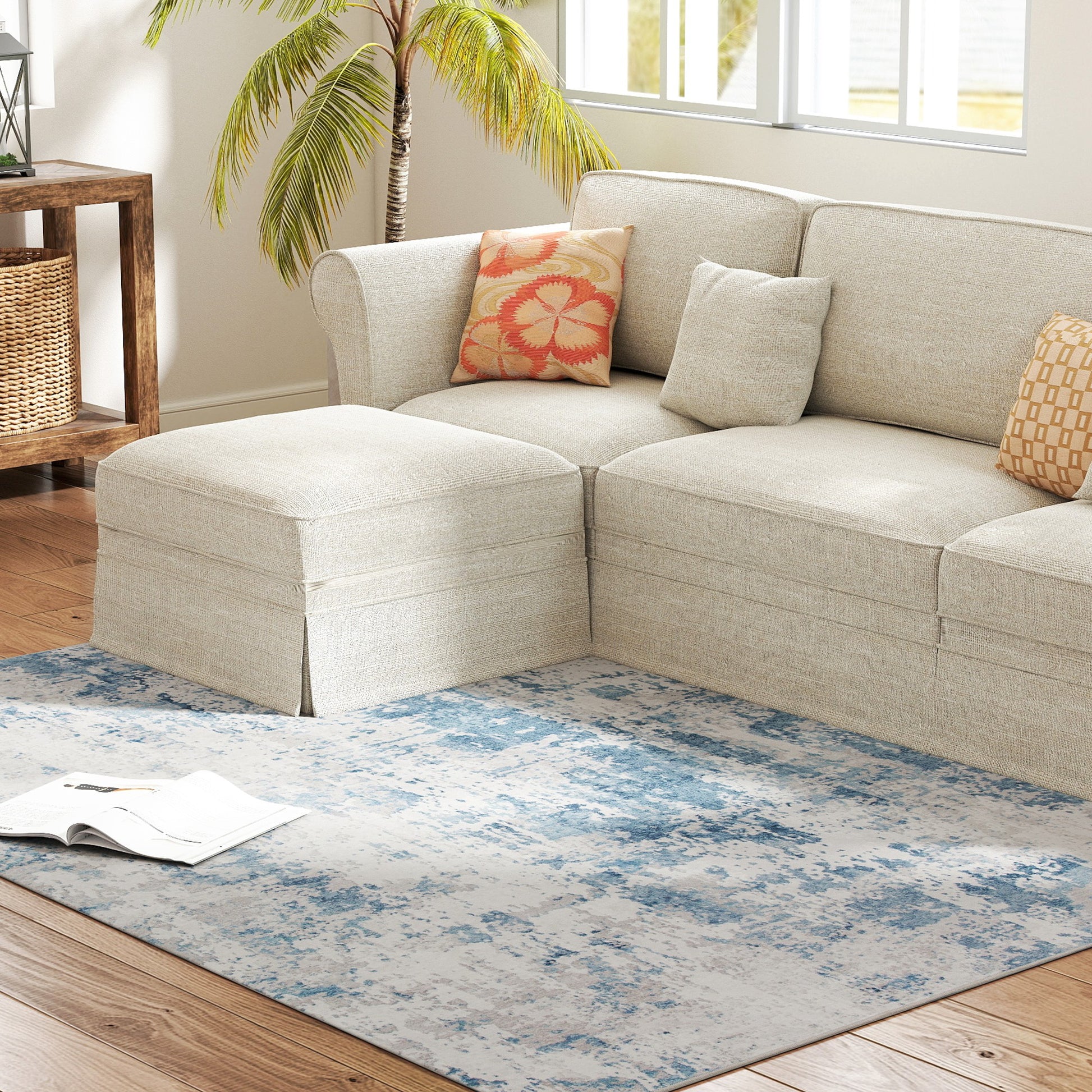 Modern Washable Area Rug - Non-Slip Abstract Boho Decor | Washable Area Rug - Homeyviz.com