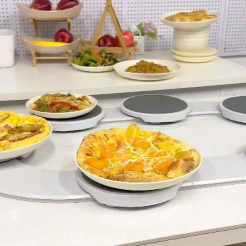 360° Lazy Susan Turntable Serving Tray – 8-Plate Rotating Dining Organizer