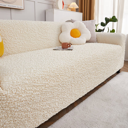 European Cream Bubble Textured Stretch Sofa Cover - Homeyviz.com