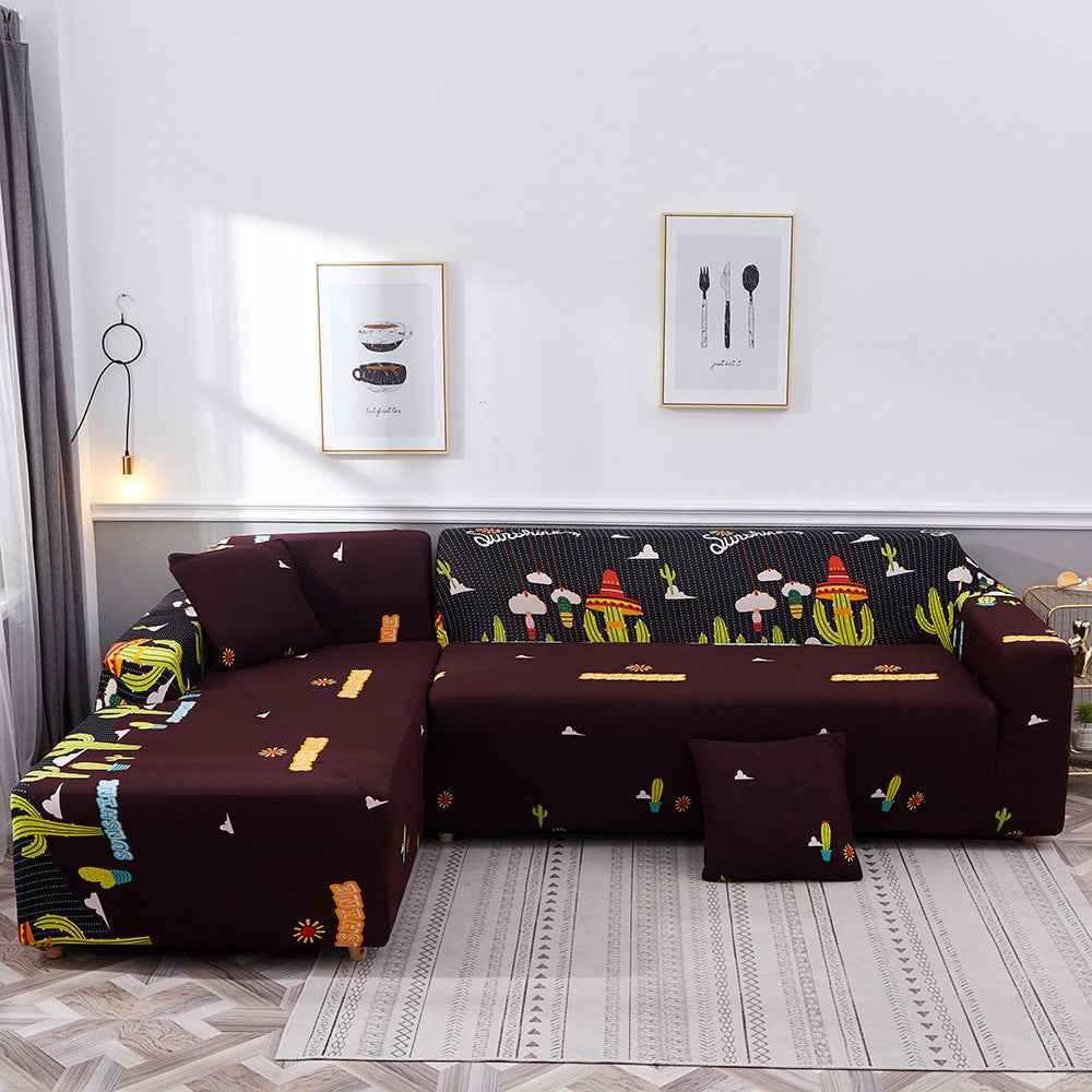 Abstract Print Sectional Sofa Cover