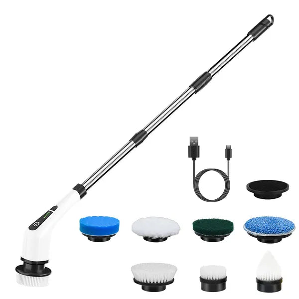 Electric Spin Scrubber - Power Cleaning Brush with 8 Heads | Electric Spin Scrubber - Homeyviz.com