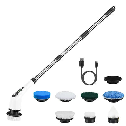 Electric Spin Scrubber - Power Cleaning Brush with 8 Heads | Electric Spin Scrubber - Homeyviz.com
