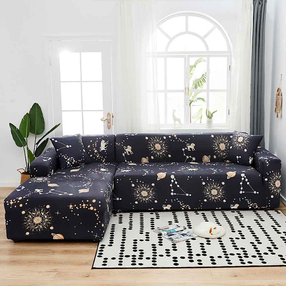 Abstract Print Sectional Sofa Cover