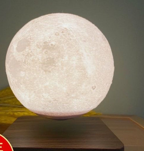 Magnetic Floating Moon Lamp - 3D Printed Levitation | Aesthetic Ambient Lighting - Homeyviz.com