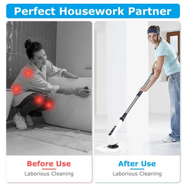 Electric Spin Scrubber - Power Cleaning Brush with 8 Heads | Electric Spin Scrubber - Homeyviz.com
