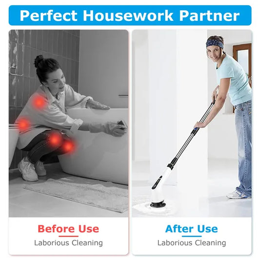 Electric Spin Scrubber - Power Cleaning Brush with 8 Heads | Electric Spin Scrubber - Homeyviz.com