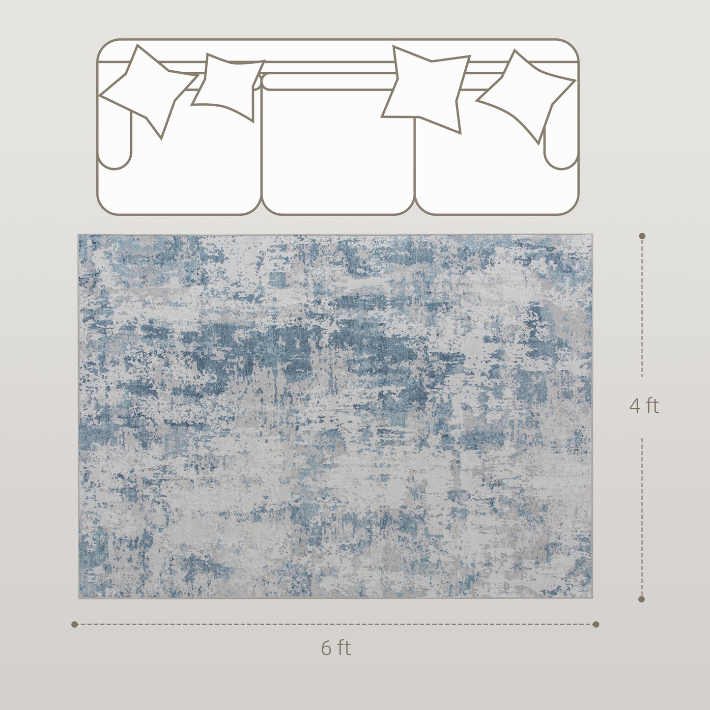 Modern Washable Area Rug - Non-Slip Abstract Boho Decor | Washable Area Rug - Homeyviz.com