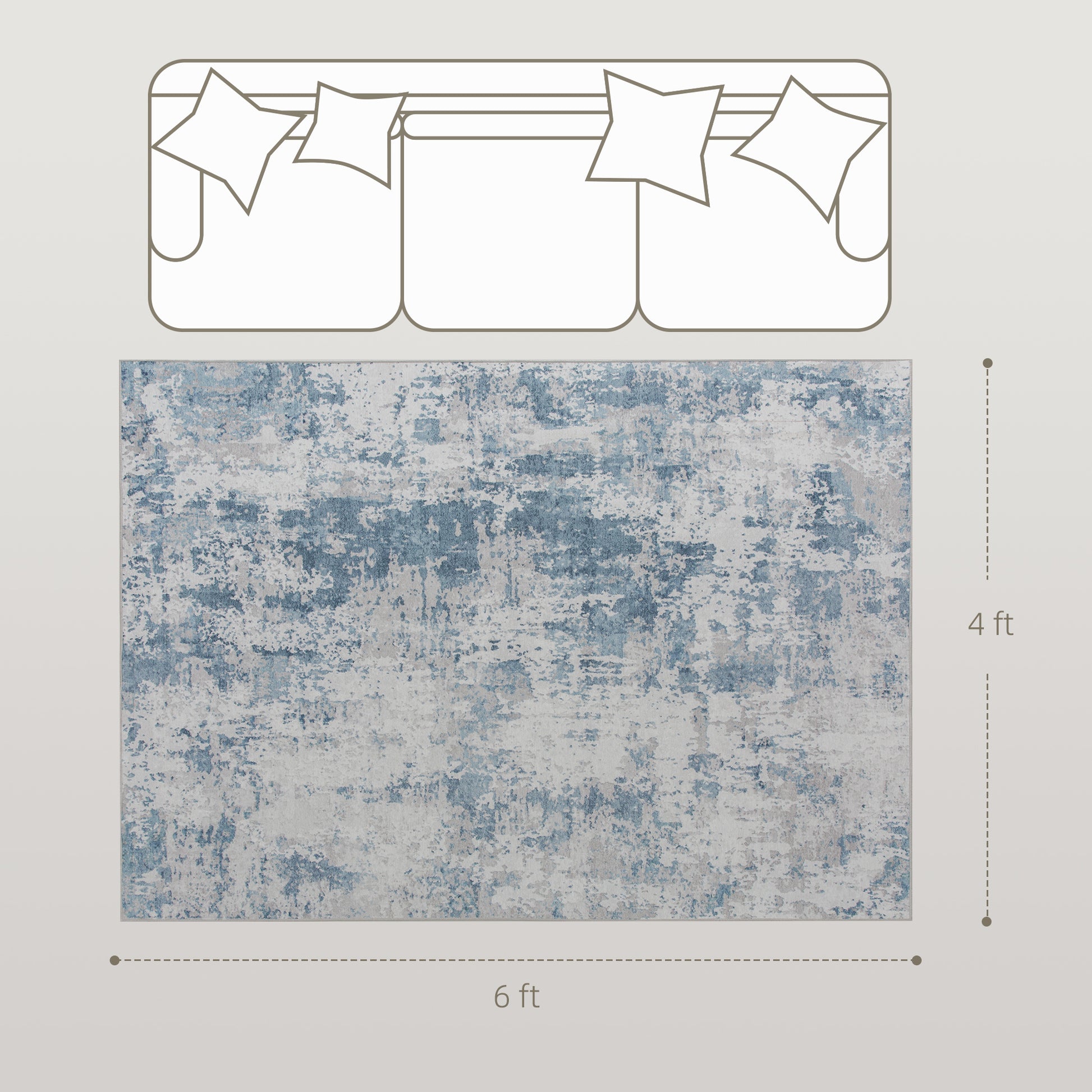 Modern Washable Area Rug - Non-Slip Abstract Boho Decor | Washable Area Rug - Homeyviz.com