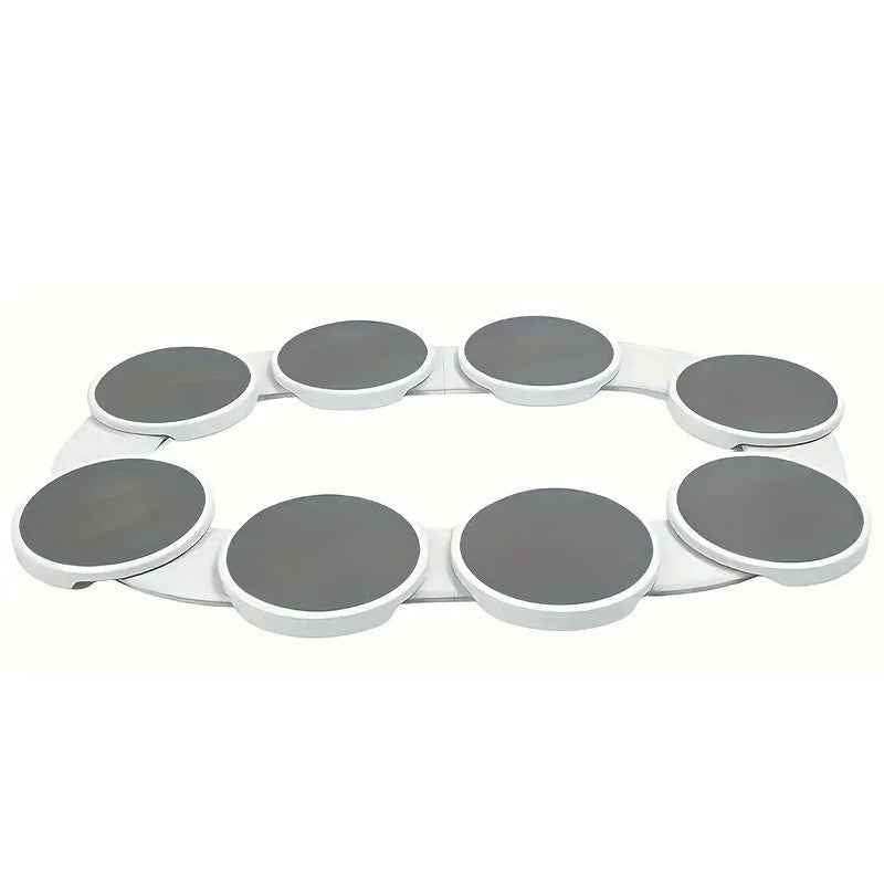360° Lazy Susan Turntable Serving Tray – 8-Plate Rotating Dining Organizer