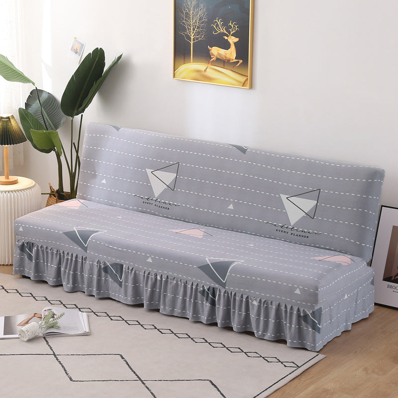Stretch Slipcover For Armless Bed Full-Encasing Simple Foldable Sofa Cover With Skirted Hem | Stretch Sofa Slipcover - Homeyviz.com