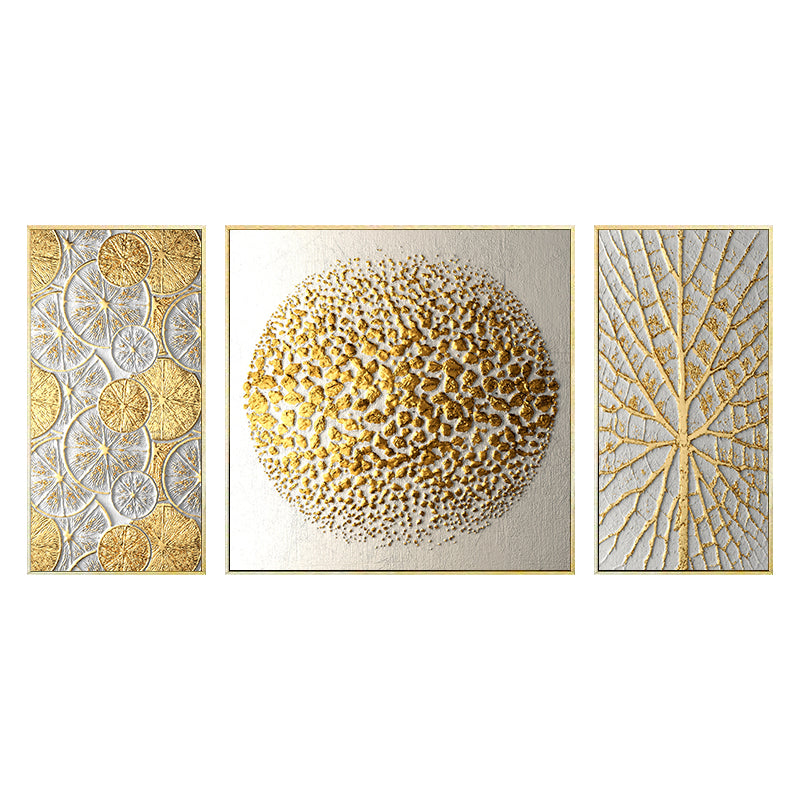 Set Of Luxury Abstract Golden Canvas Wall Art | Luxury Canvas Wall Art - Homeyviz.com