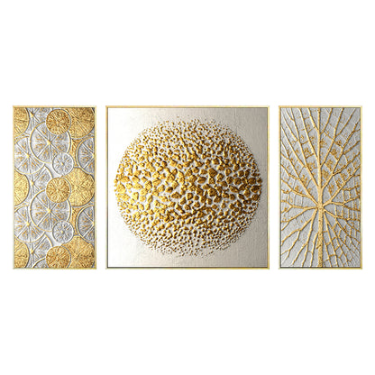 Set Of Luxury Abstract Golden Canvas Wall Art | Luxury Canvas Wall Art - Homeyviz.com