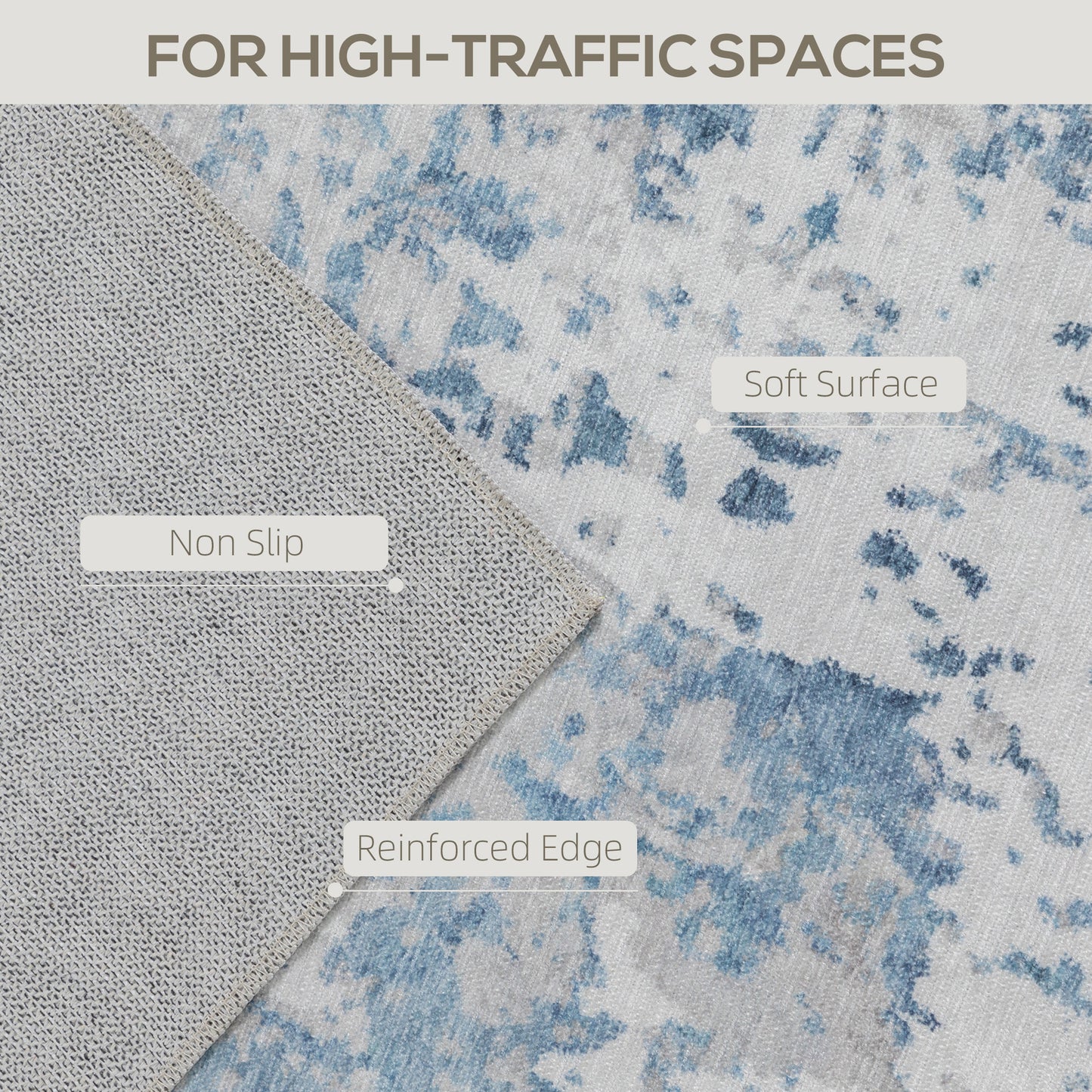 Modern Washable Area Rug - Non-Slip Abstract Boho Decor | Washable Area Rug - Homeyviz.com
