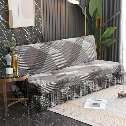 Armless Sofa Cover – Full-Encasing Foldable Slipcover with Skirted Hem - Homeyviz.com