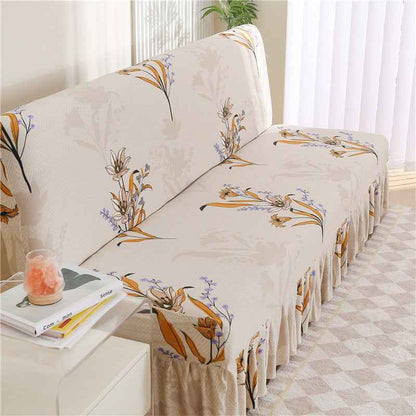 Armless Sofa Cover – Full-Encasing Foldable Slipcover with Skirted Hem - Homeyviz.com