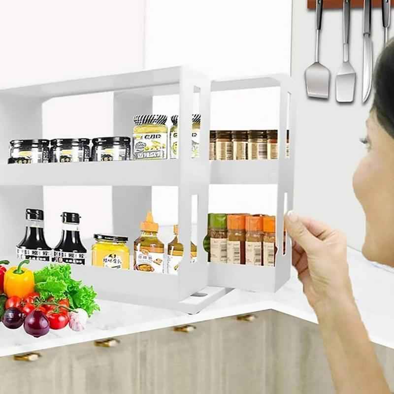 Rotating Kitchen Spice Rack Organizer – Countertop Seasoning Storage