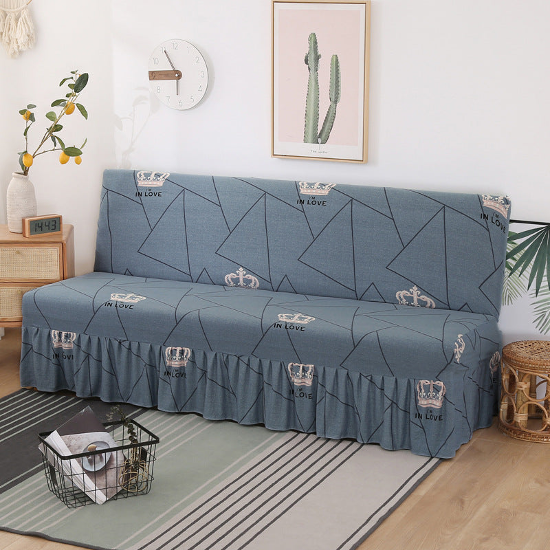 Armless Sofa Cover – Full-Encasing Foldable Slipcover with Skirted Hem - Homeyviz.com