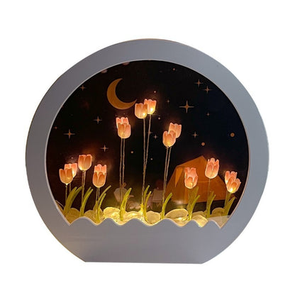 DIY Cloud Tulip Mirror Lamp - Aesthetic Gen-Z Decor | Aesthetic Ambient Lighting - Homeyviz.com