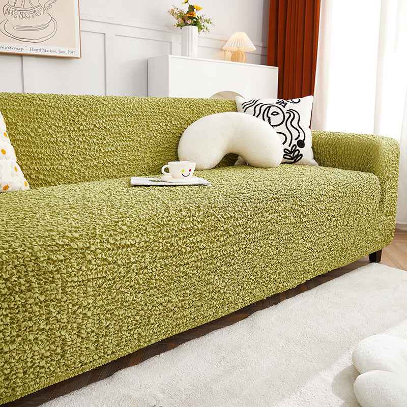 European Cream Bubble Textured Stretch Sofa Cover - Homeyviz.com
