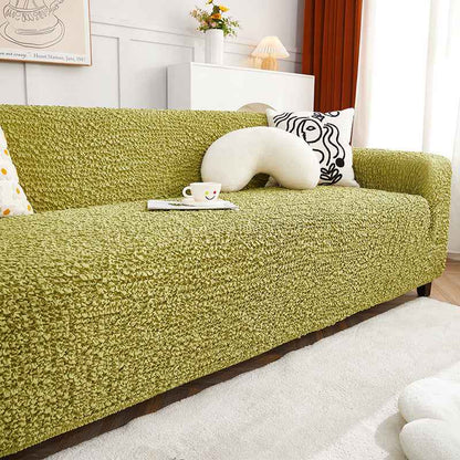 European Cream Bubble Textured Stretch Sofa Cover - Homeyviz.com