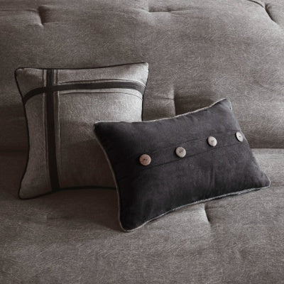 7 Piece Faux Suede Comforter Set