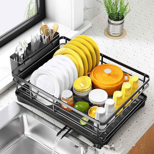 Kitchen Dish Sorting & Drain Rack – Stainless Steel - Homeyviz.com