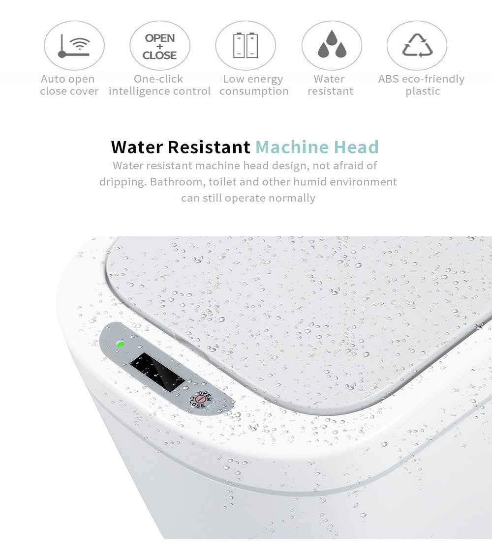 Waterproof Smart Sensor Trash Can with Auto Lid - Homeyviz.com